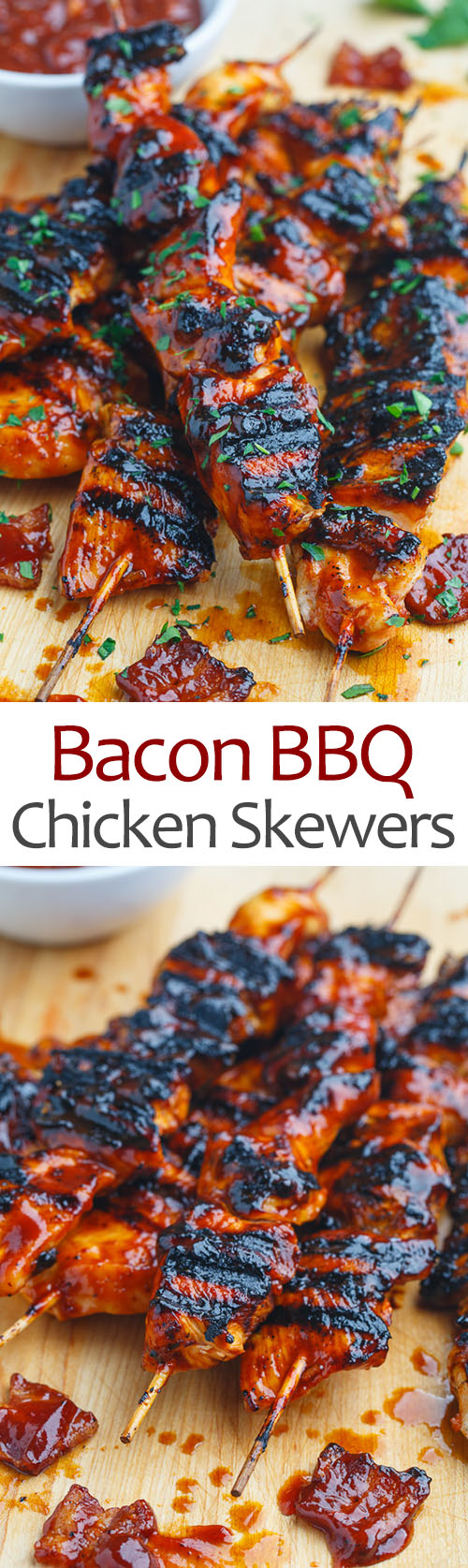 Bacon BBQ Chicken Skewers
