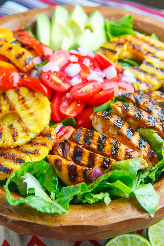 Sriracha Honey Lime Grilled Chicken and Pineapple Salad