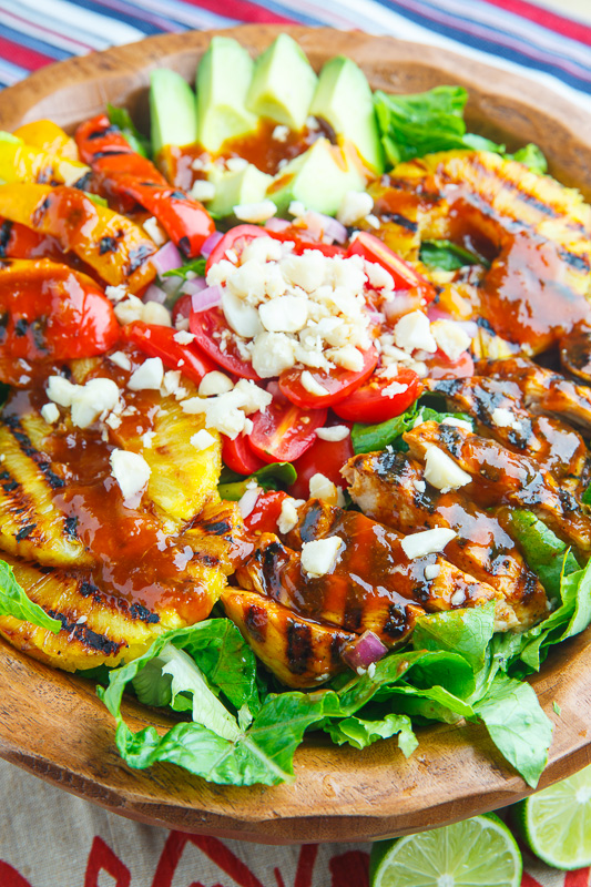 Sriracha Honey Lime Grilled Chicken and Pineapple Salad