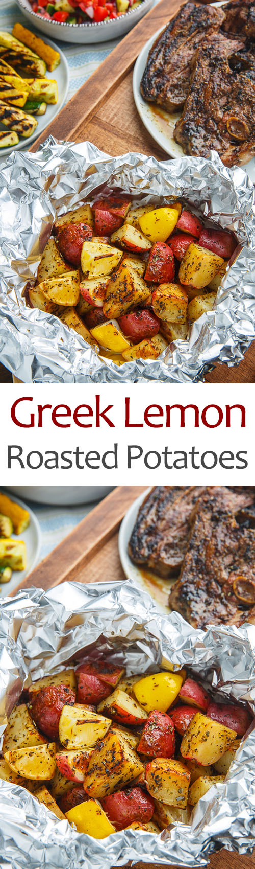 Greek Lemon Foil Roasted Potatoes