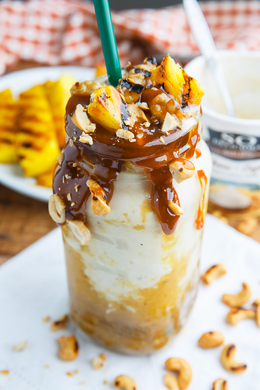 Caramel Grilled Pineapple and Banana Smoothie