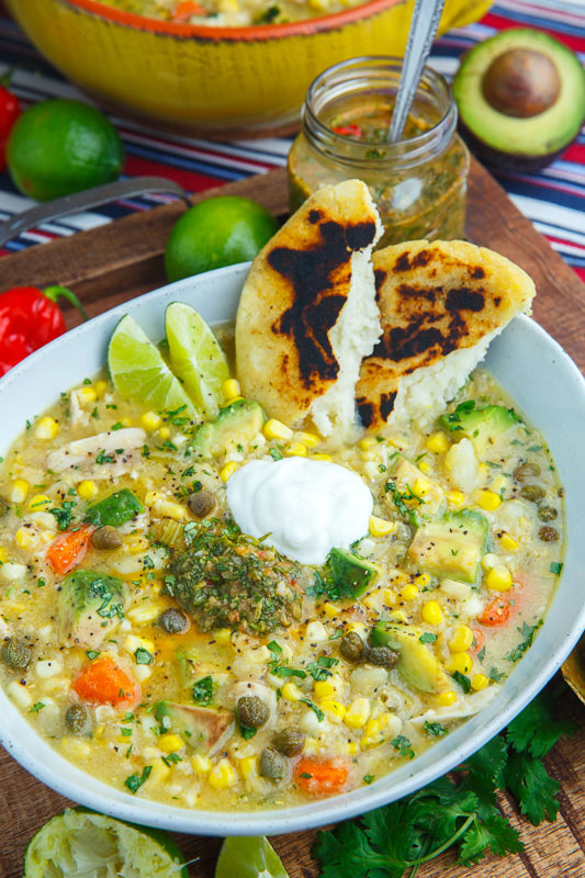 Colombian Chicken and Corn Soup (Ajiaco)