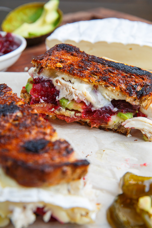 Cranberry and Brie Turkey Grilled Cheese with Avocado and Bacon