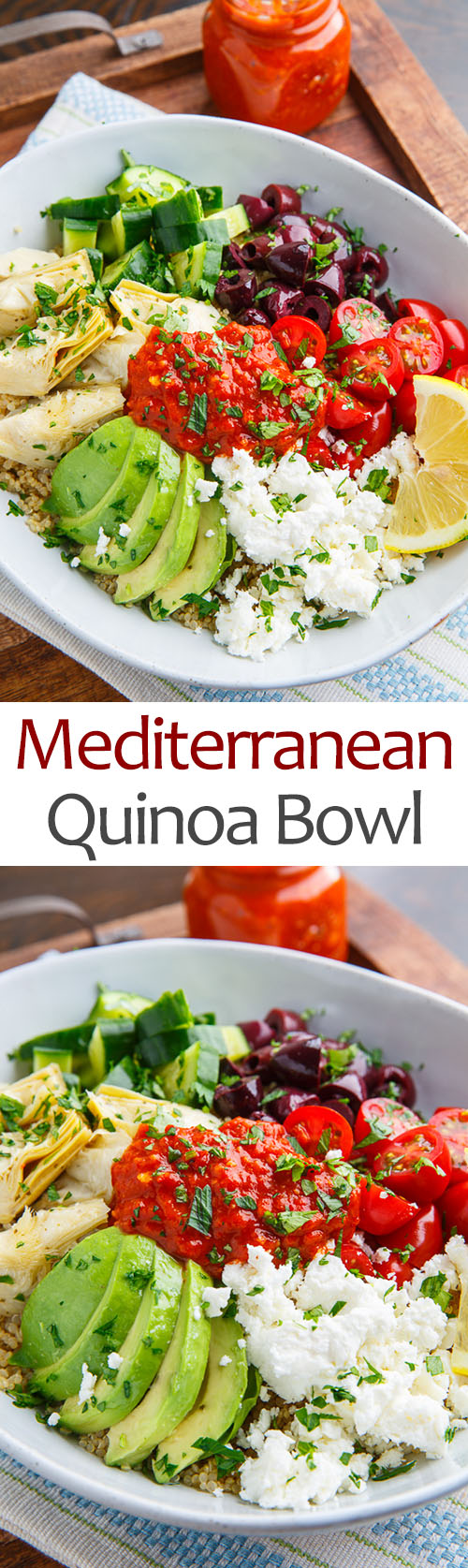 Mediterranean Quinoa Bowls with Romesco Sauce