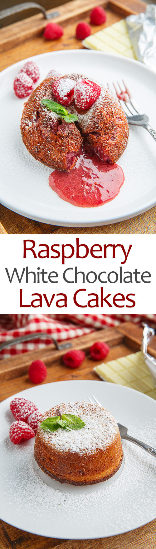 Raspberry White Chocolate Lava Cakes