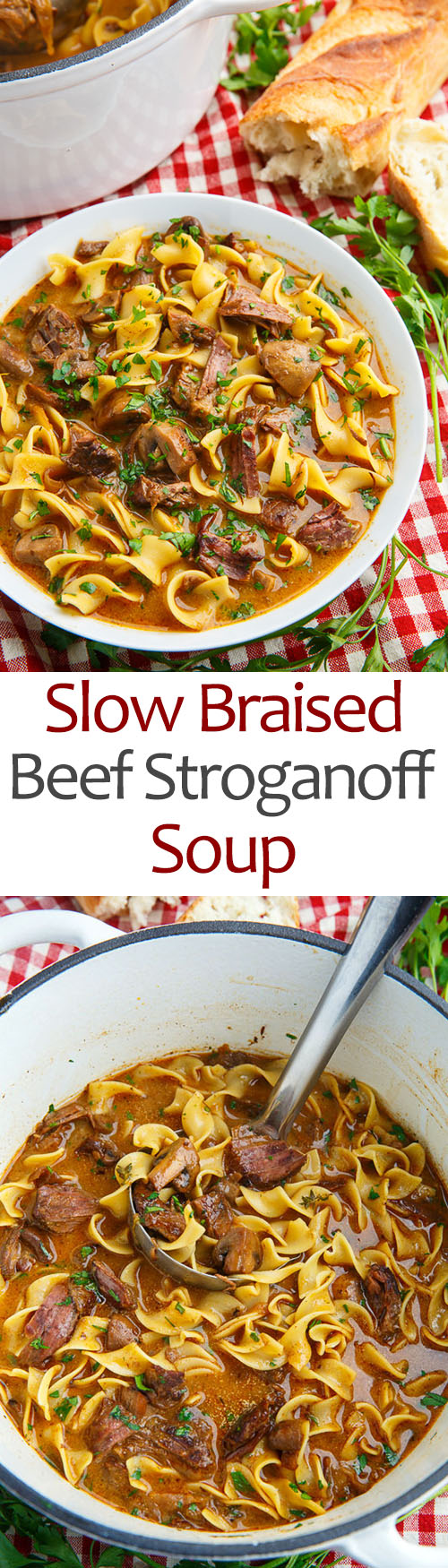 Slow Braised Beef Stroganoff Soup