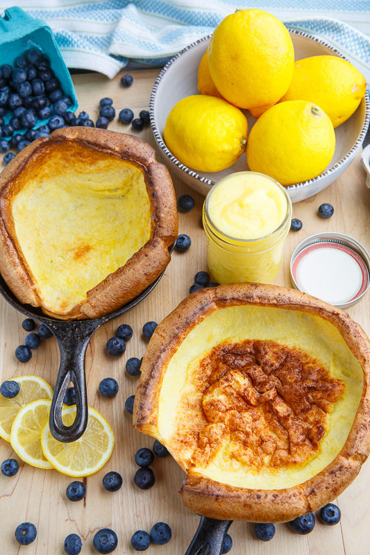 Dutch Babies with Lemon Curd and Blueberries - Closet Cooking