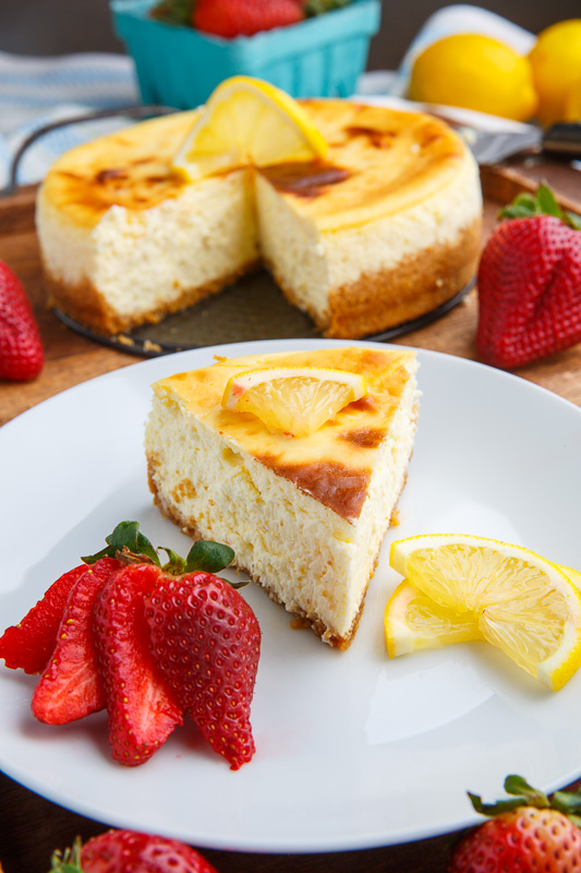 Lemon New York Style Cheesecake with Gingersnap Crust