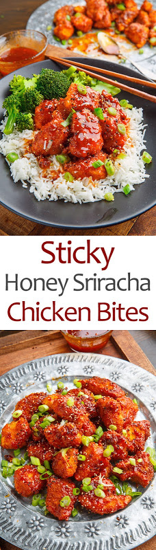 Sticky Honey Sriracha Chicken Bites