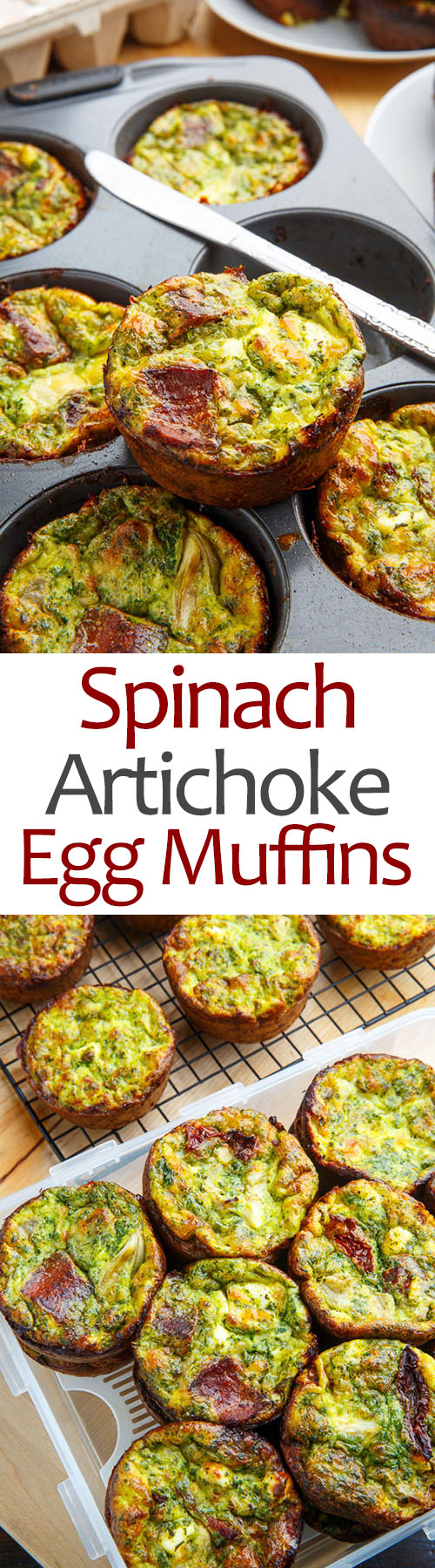 Spinach and Artichoke Egg Muffins with Bacon