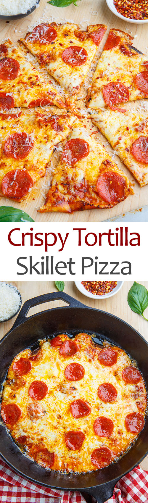 Crispy Tortilla Skillet Pizza
