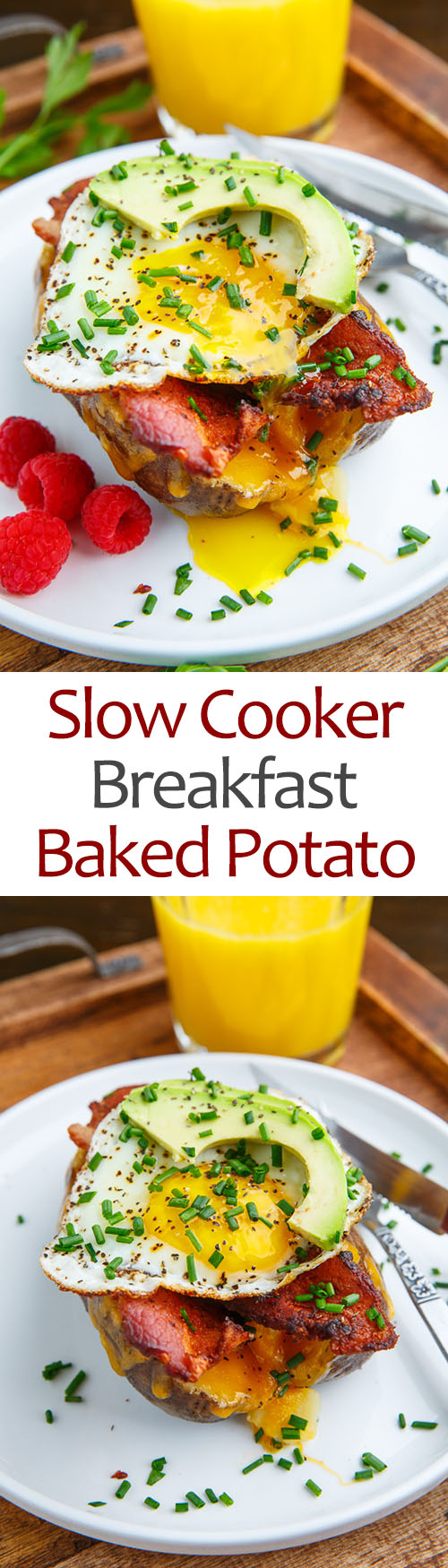 Slow Cooker Breakfast Baked Potatoes