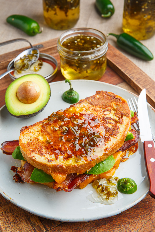Bacon and Avocado Monte Cristo Sandwich with Jalapeno Jelly