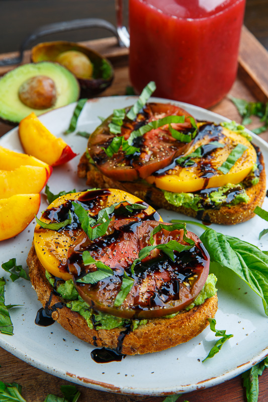 Heirloom Tomato Avocado Toast With Balsamic Drizzle