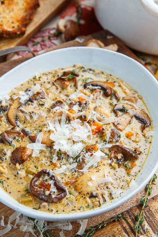Creamy Mushroom Chicken and Wild Rice Soup