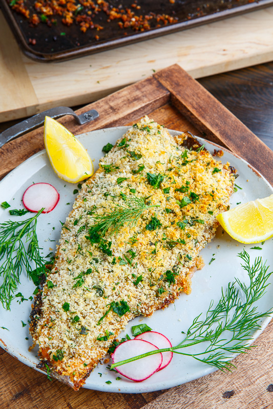 Parmesan and Herb Crusted Salmon with Lemon Cream Sauce