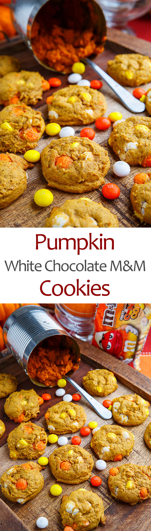 Pumpkin White Chocolate M&M Cookies