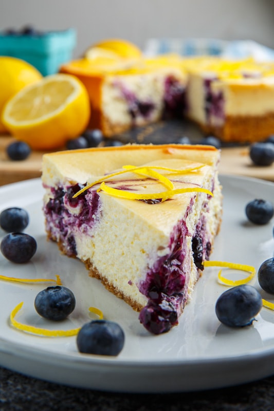 Blueberry Swirl Lemon Cheesecake