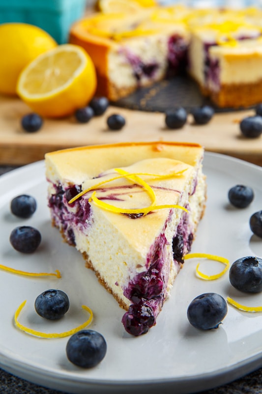Blueberry Swirl Lemon Cheesecake