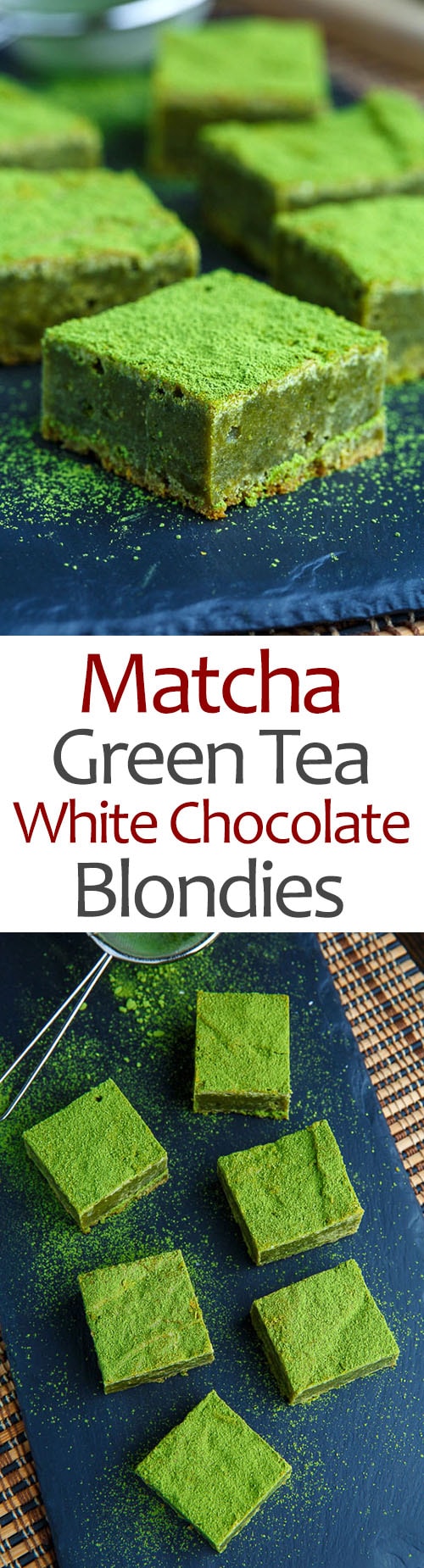 Matcha Green Tea White Chocolate Blondies