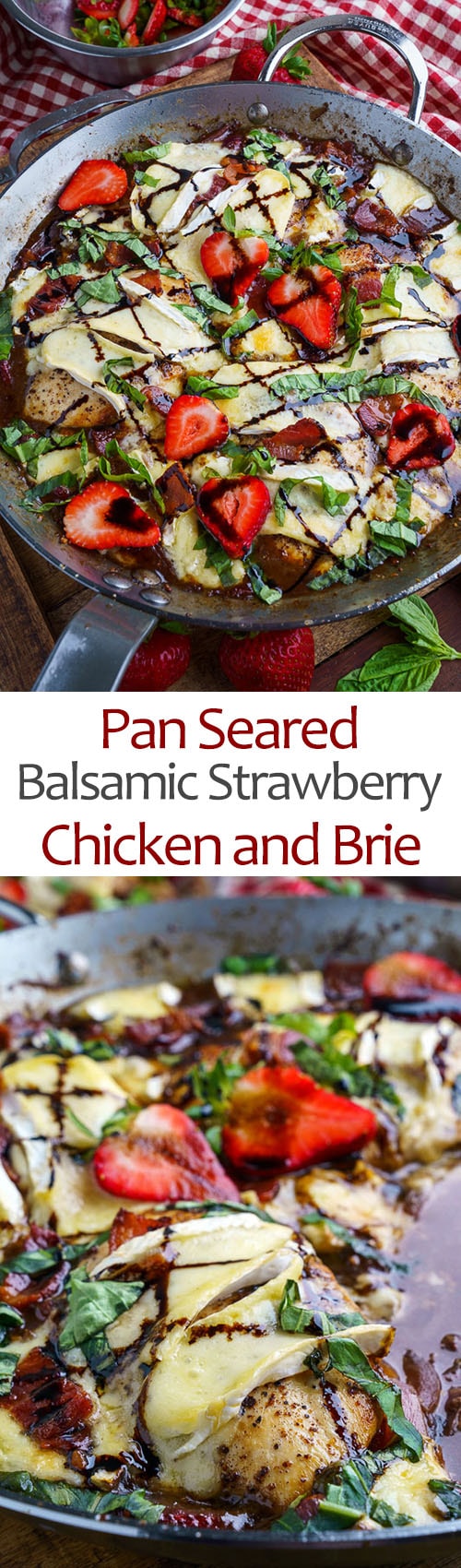 Pan Seared Balsamic Strawberry Chicken and Brie