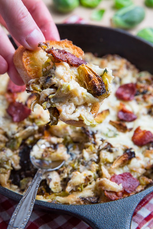 Hot Cheesy Roasted Brussels Sprout Dip