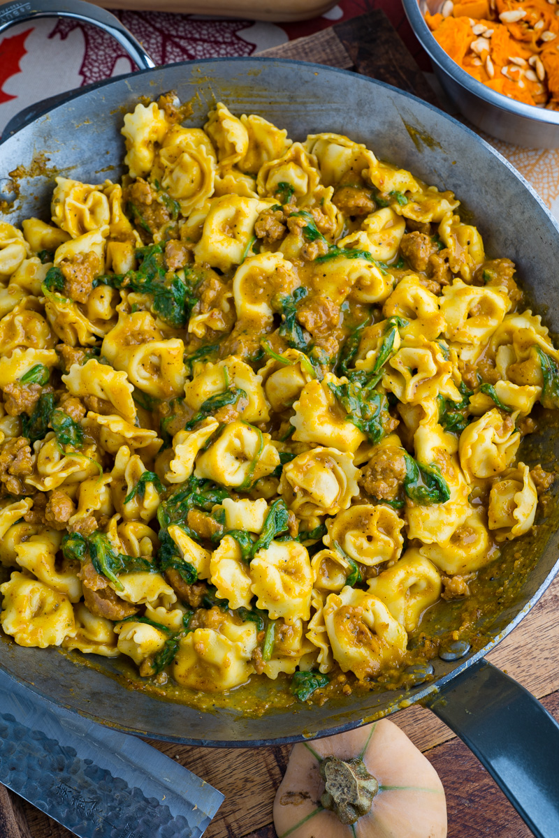 Roasted Butternut Squash and Sausage Tortellini