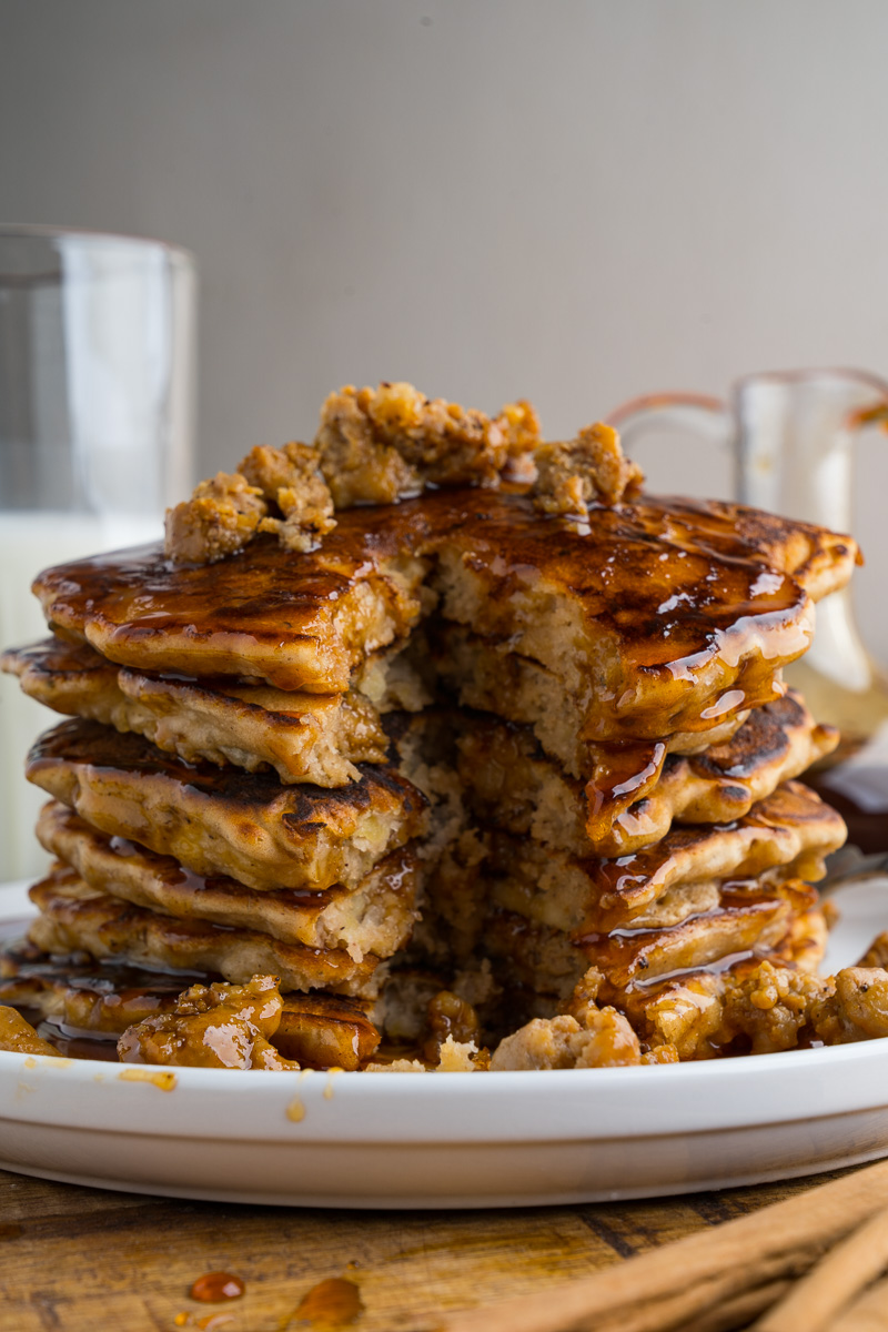 Sausage Apple Pancakes with Apple Cider Syrup