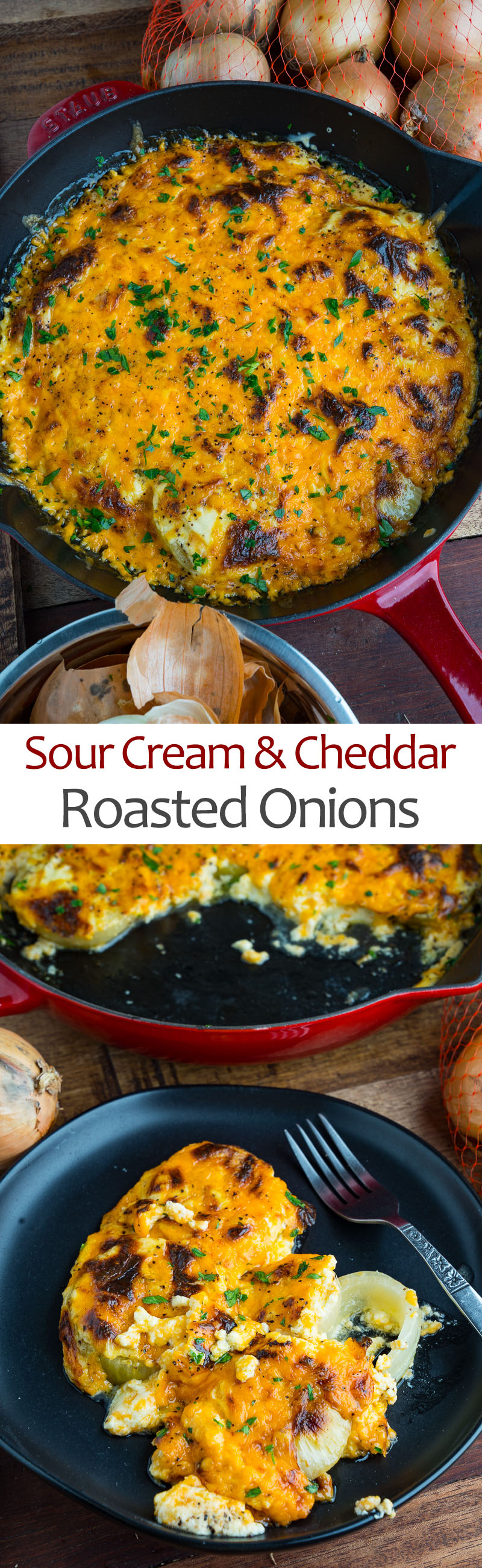 Sour Cream and Cheddar Roasted Onions