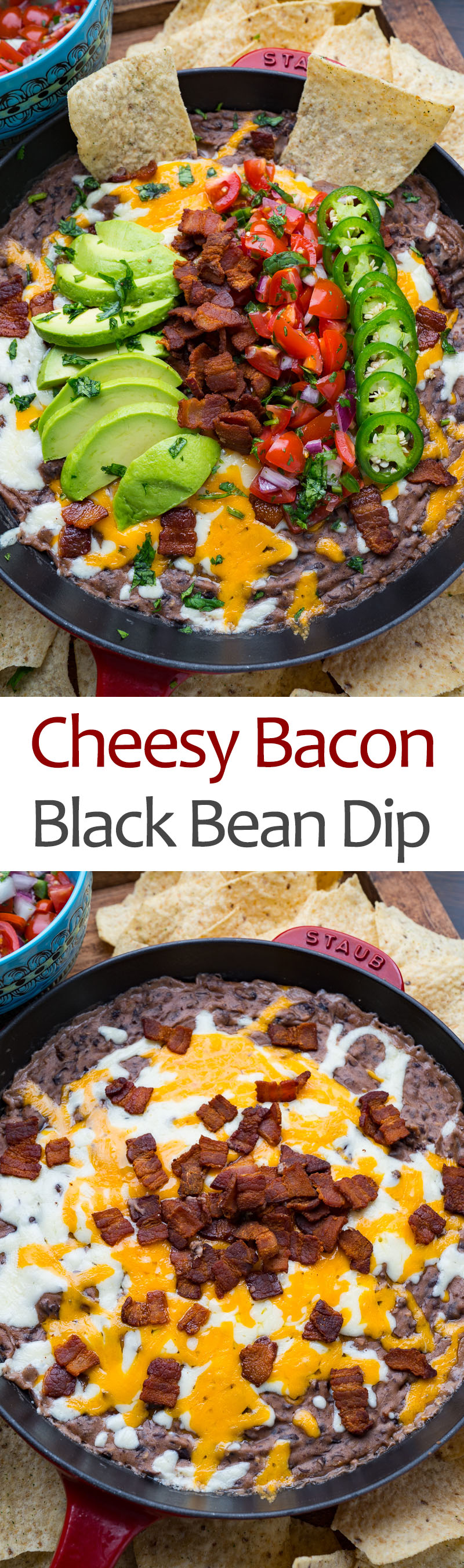 Cheesy Bacon Black Bean Dip