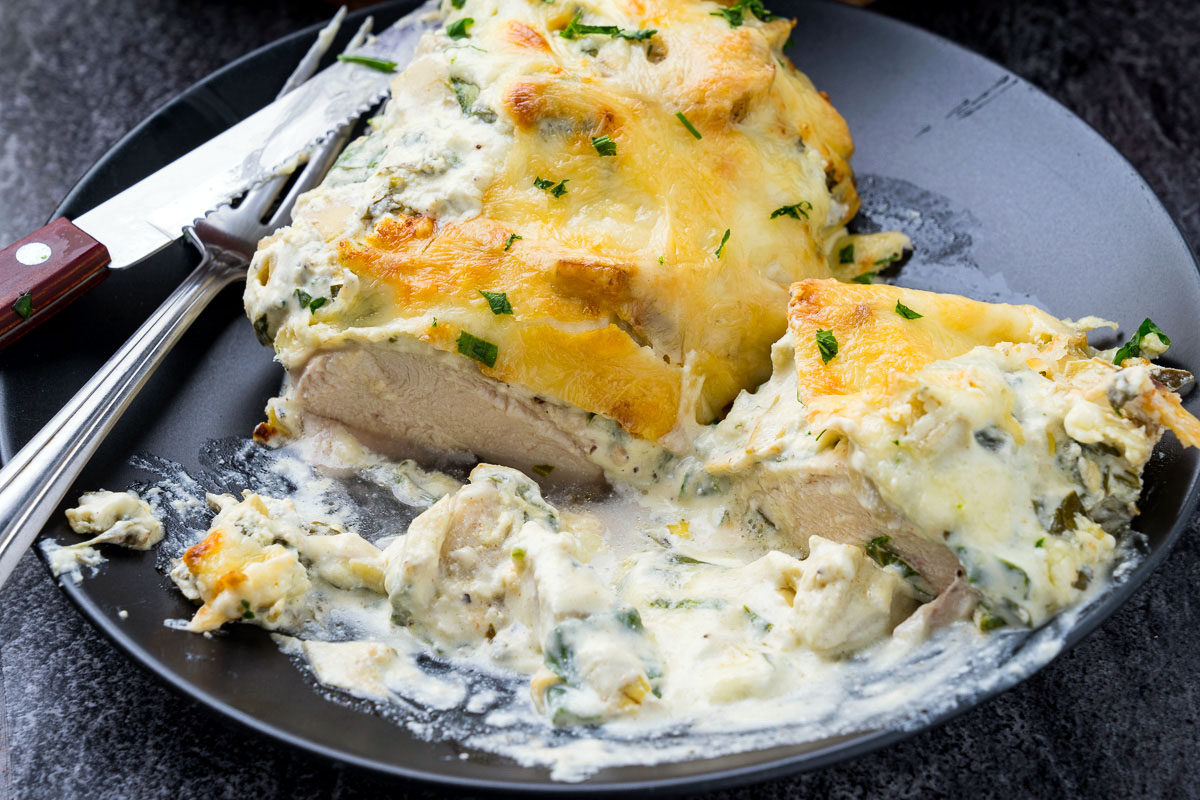 Spinach and Artichoke Baked Chicken