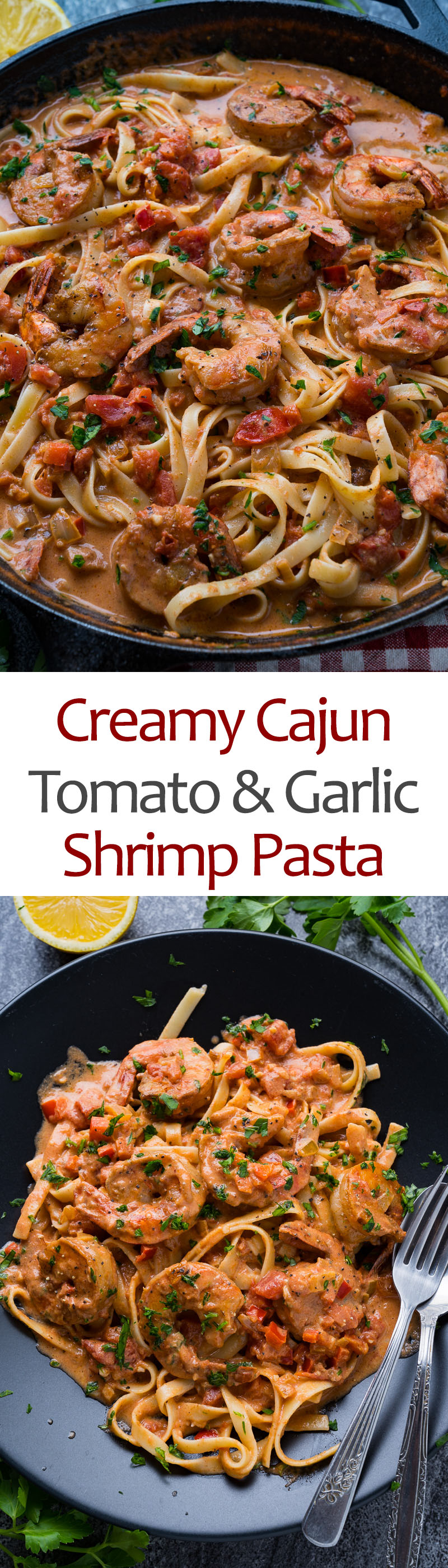 Creamy Cajun Tomato and Garlic Shrimp Pasta