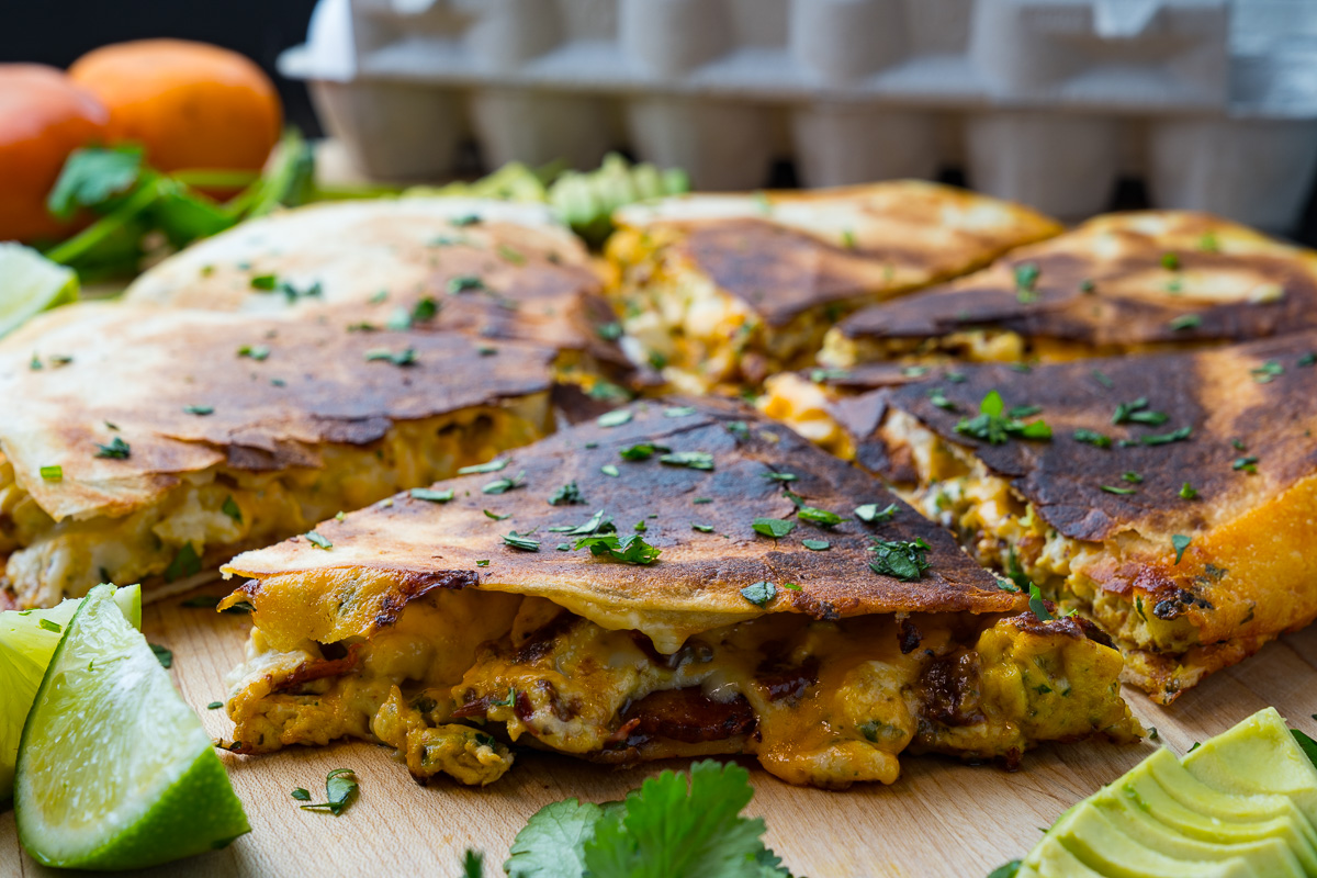 Chipotle Bacon and Egg Quesadillas