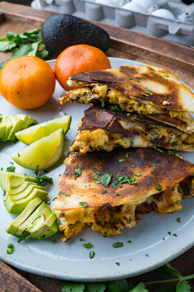 Chipotle Bacon and Egg Quesadillas