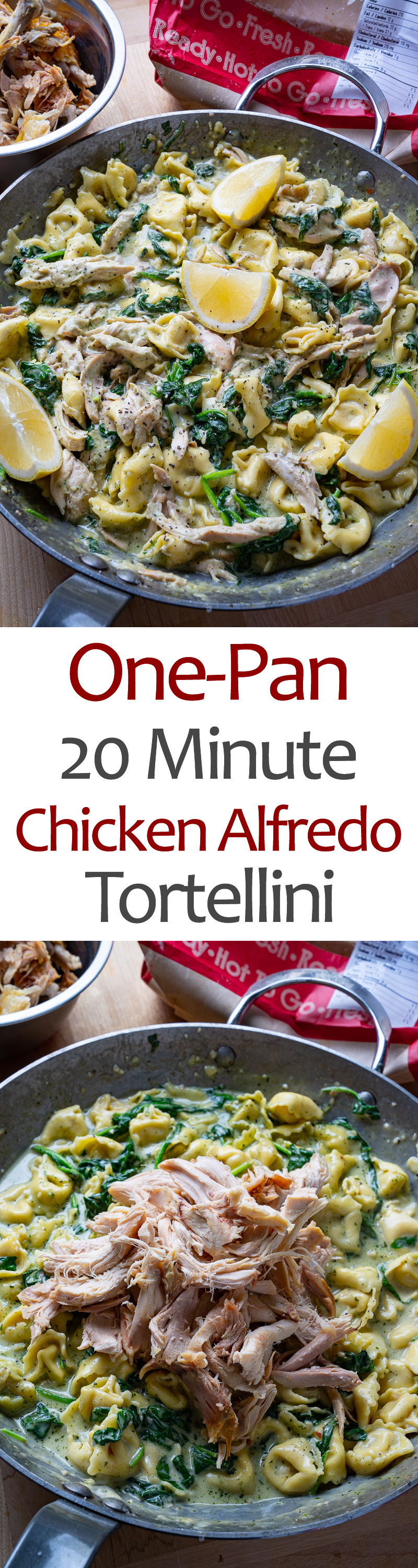 One Pan 20 Minute Chicken Alfredo Tortellini