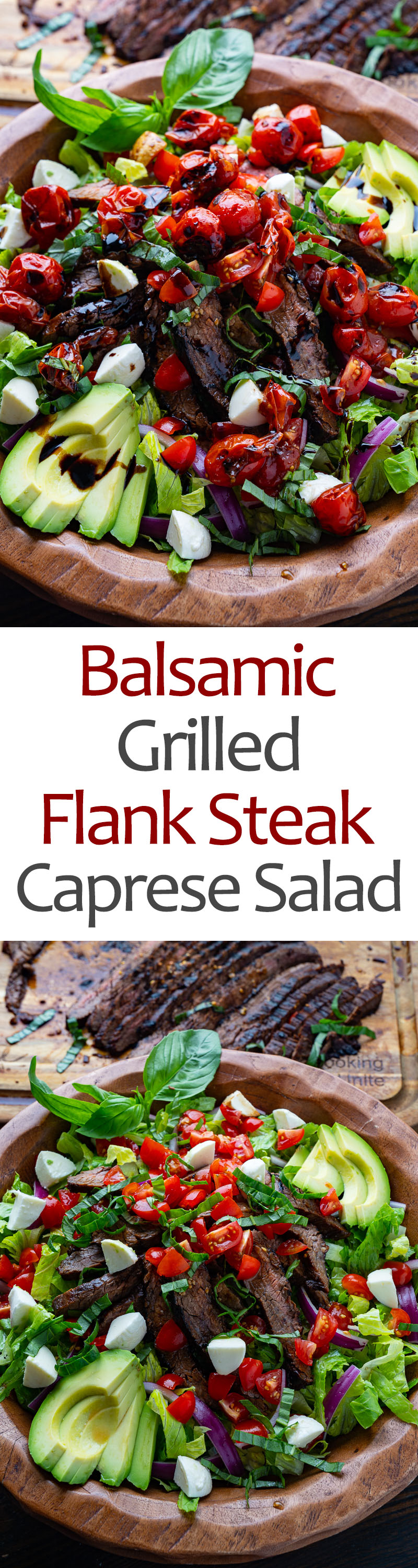 Balsamic Grilled Flank Steak Caprese Salad