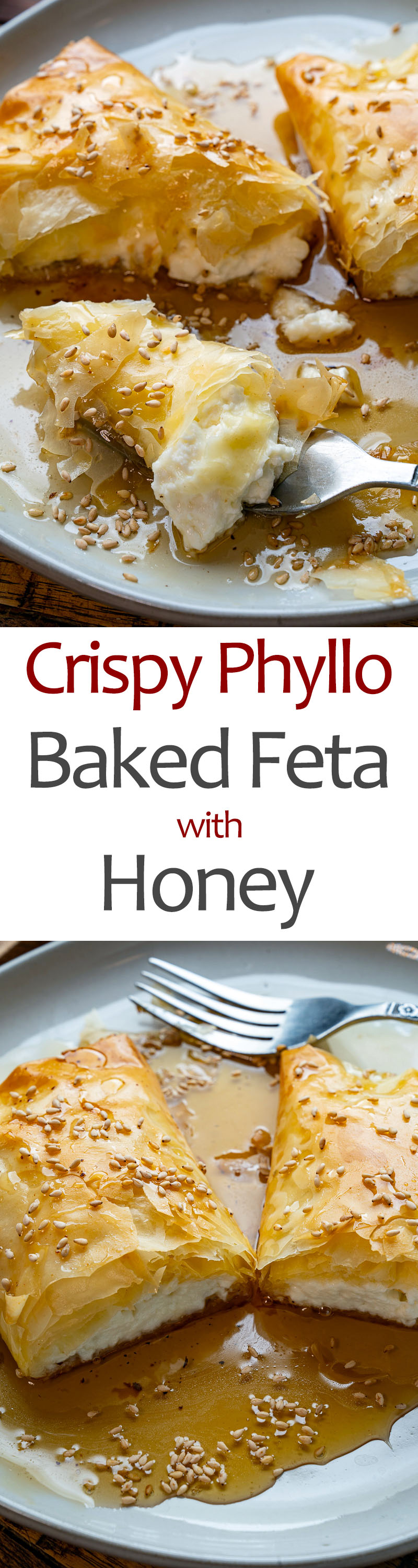 Crispy Phyllo Wrapped Baked Feta with Honey