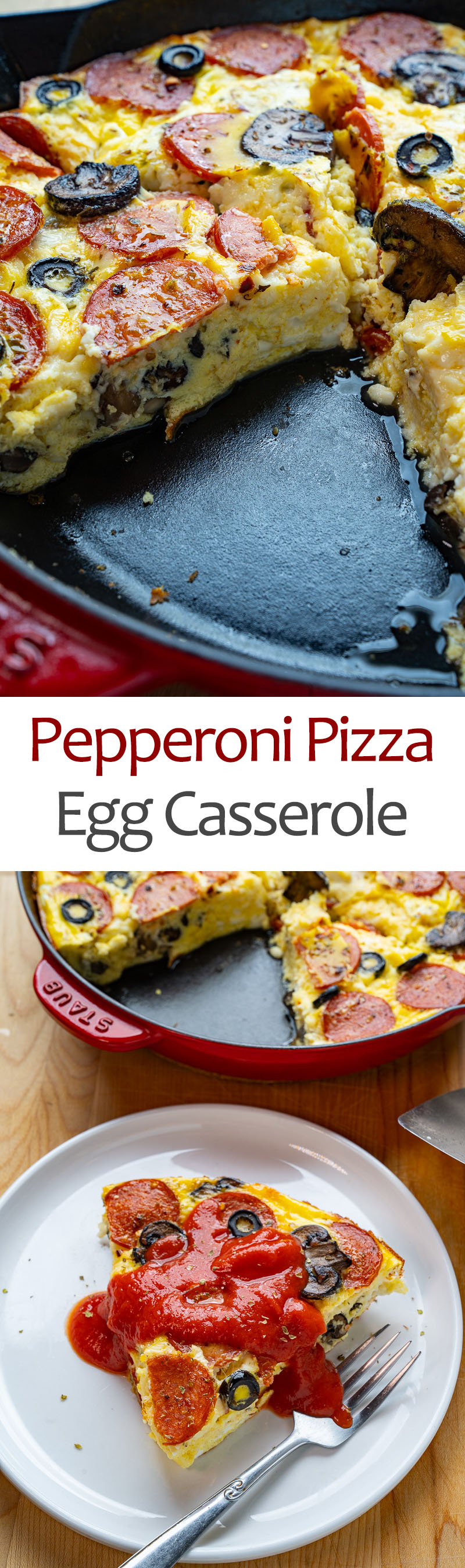 Pepperoni Pizza Egg Casserole