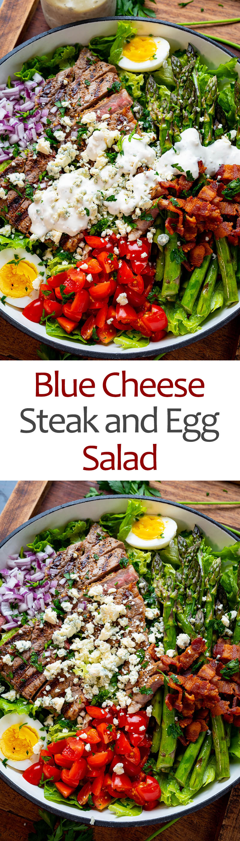 Steak and Egg Salad with Blue Cheese Dressing