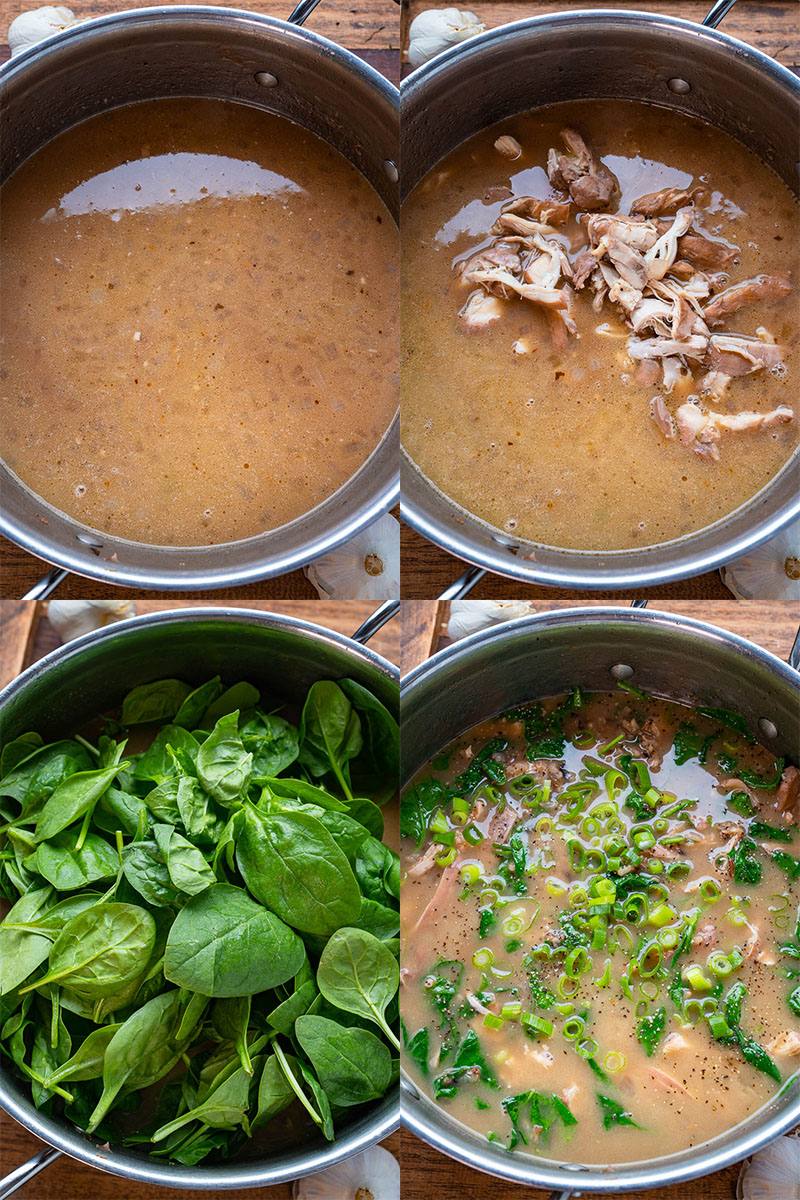 Chicken and Rice Soup with Crispy Garlic Butter