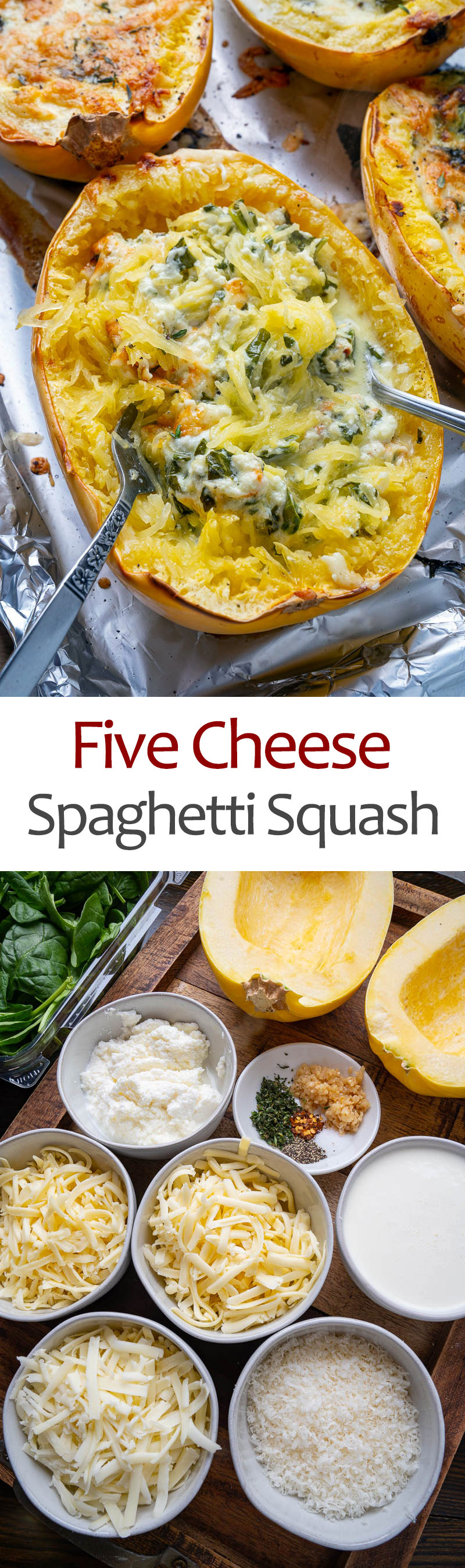 Five Cheese Garlic Spaghetti Squash