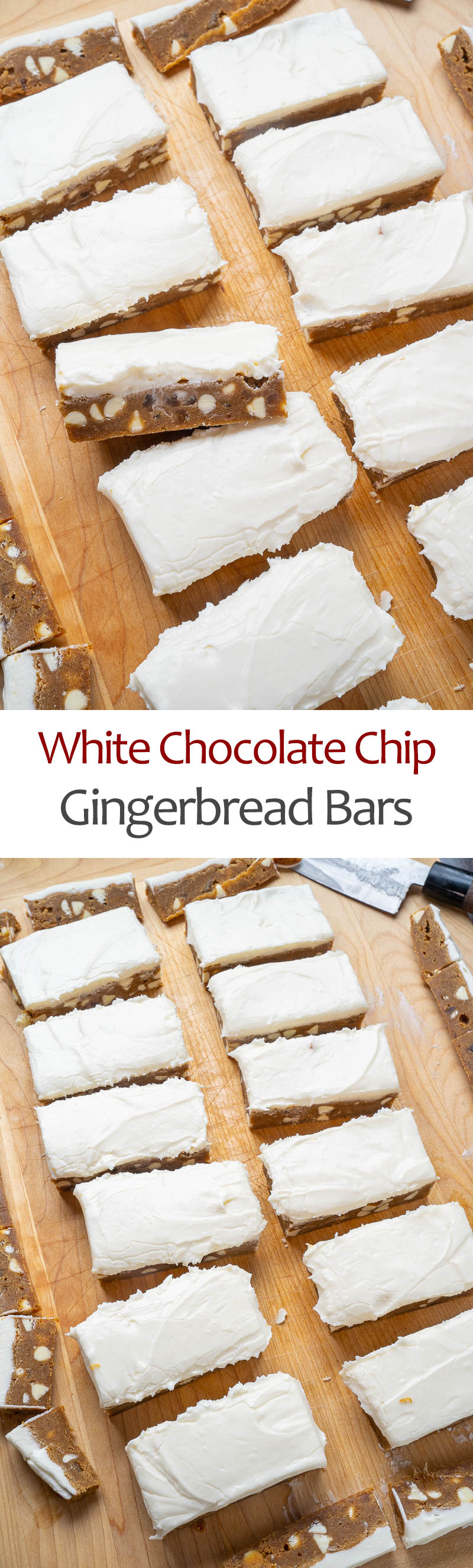 White Chocolate Chip Gingerbread Bars