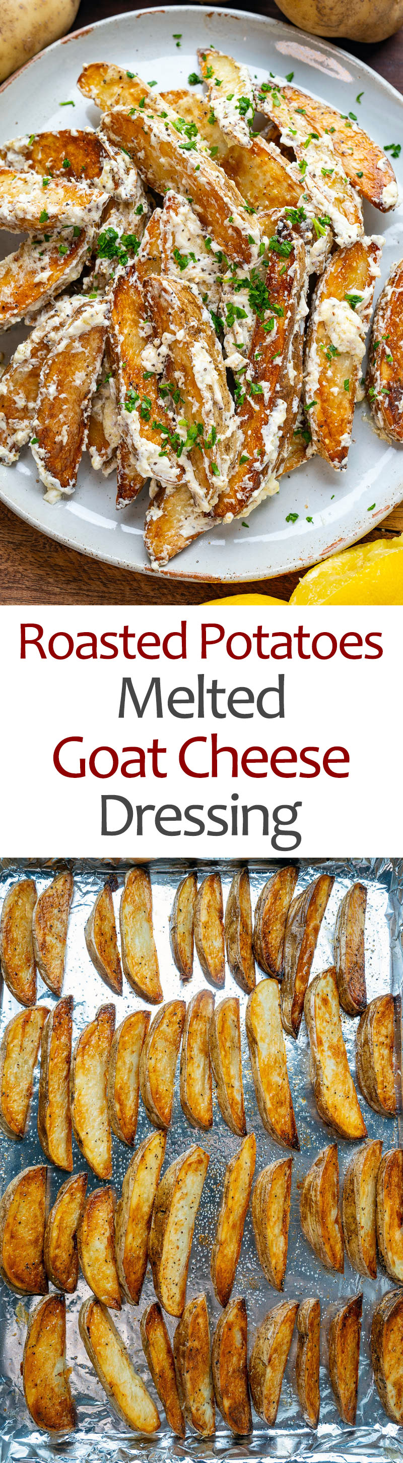 Roasted Potatoes in a Melted Goat Cheese Dressing