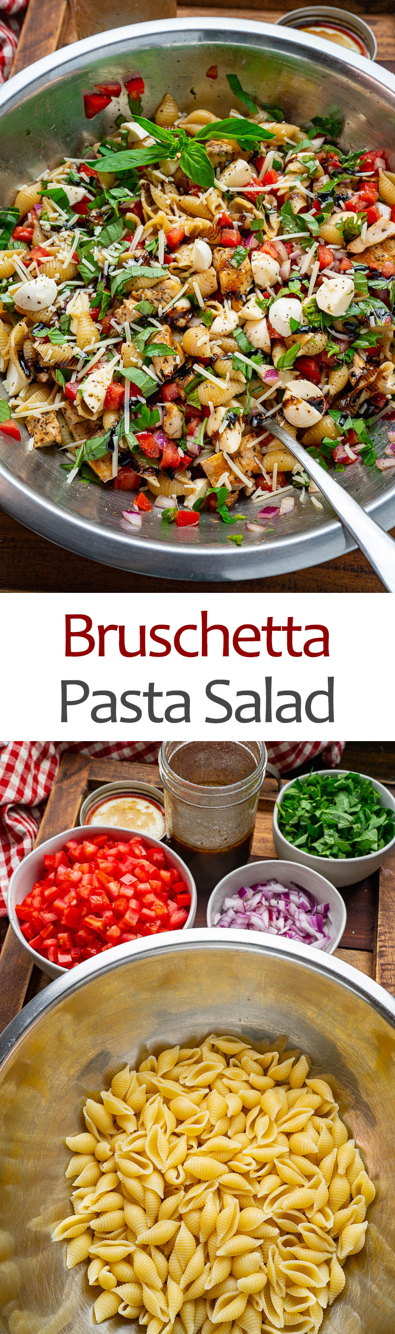 Grilled Chicken Bruschetta Pasta Salad