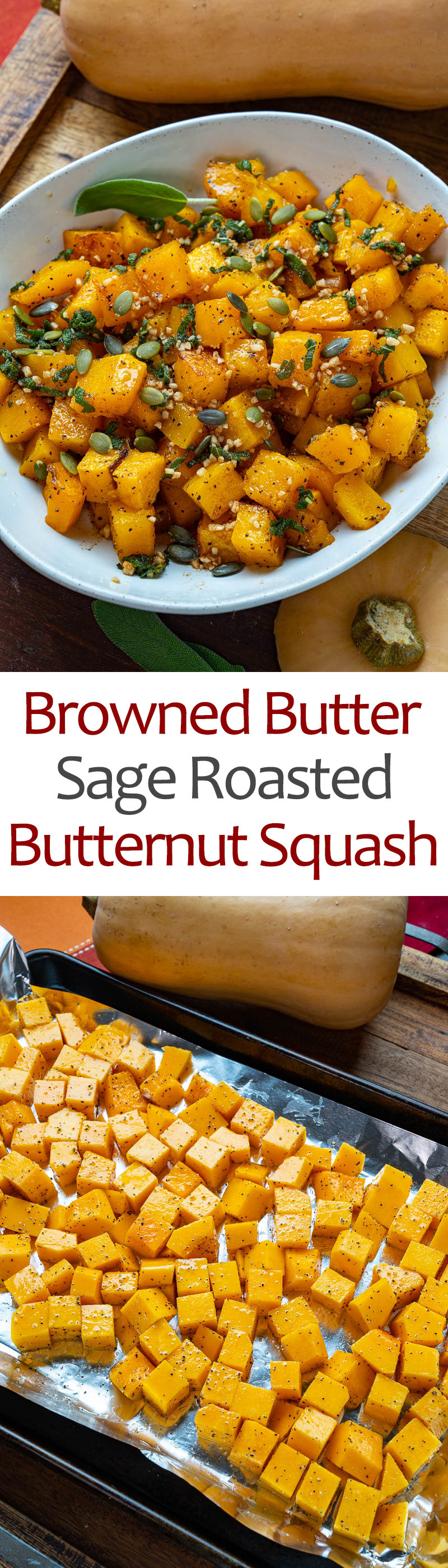 Browned Butter and Sage Roasted Butternut Squash