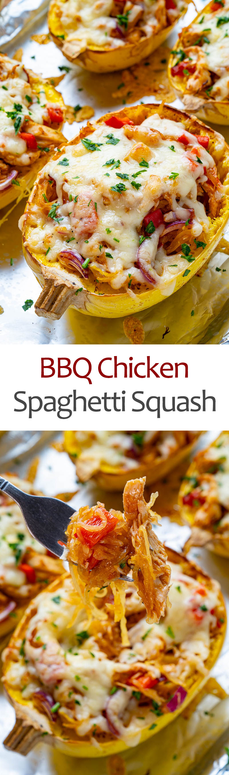 BBQ Chicken Stuffed Spaghetti Squash