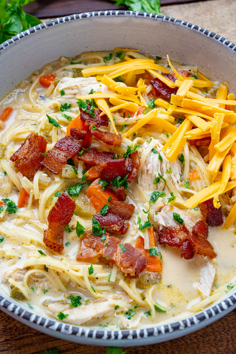 Chicken Bacon Ranch Noodle Soup