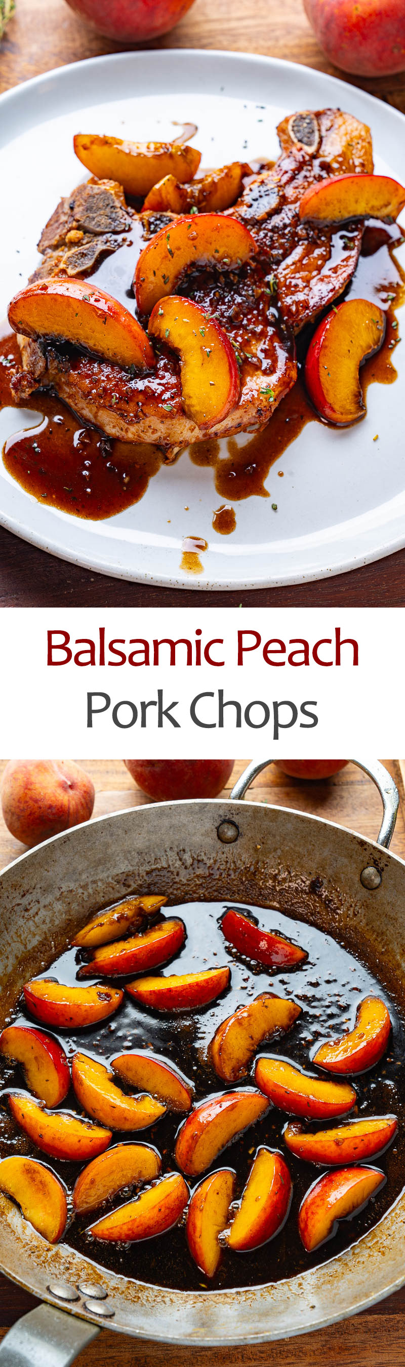 Balsamic Peach Pork Chops with Blue Cheese