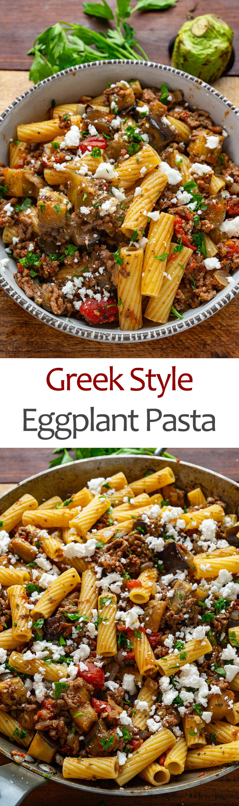 Greek Style Eggplant Pasta (aka Moussaka Pasta)