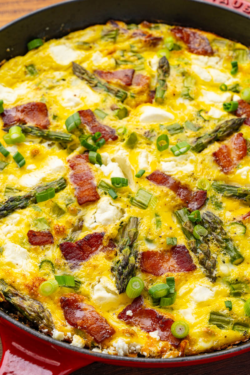 Bacon and Goat Cheese Asparagus Frittata - Closet Cooking